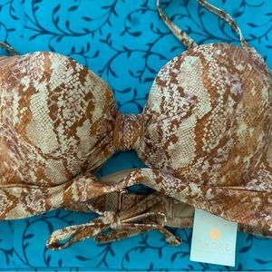 Shade n Shore 34B or 34c Snakeskin Bikini Top New Small Womens or Juniors NWT